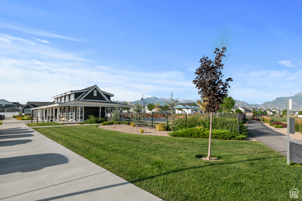 View of community with a mountain view