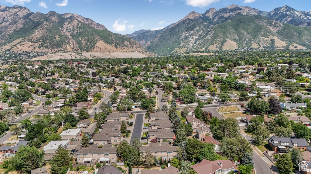Mountain view with nearby suburban area