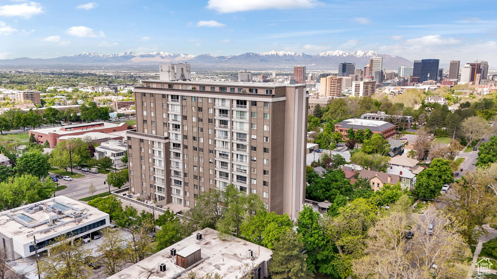 View of urban area featuring a mountain backdrop
