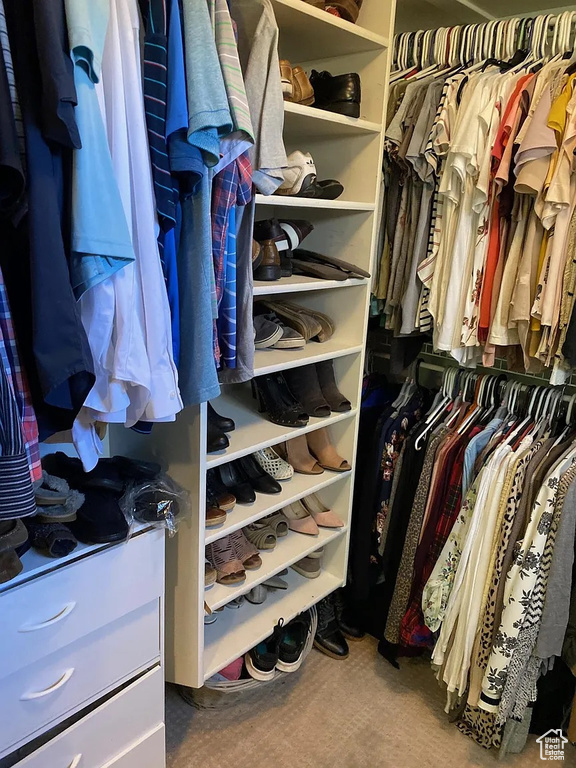View of walk in closet