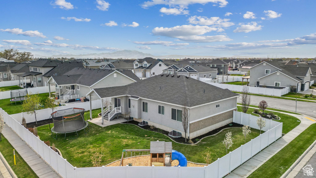 Aerial view of residential area