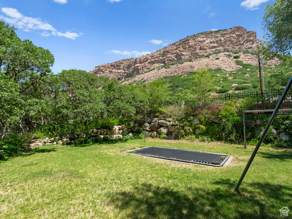 View of yard featuring a mountain view