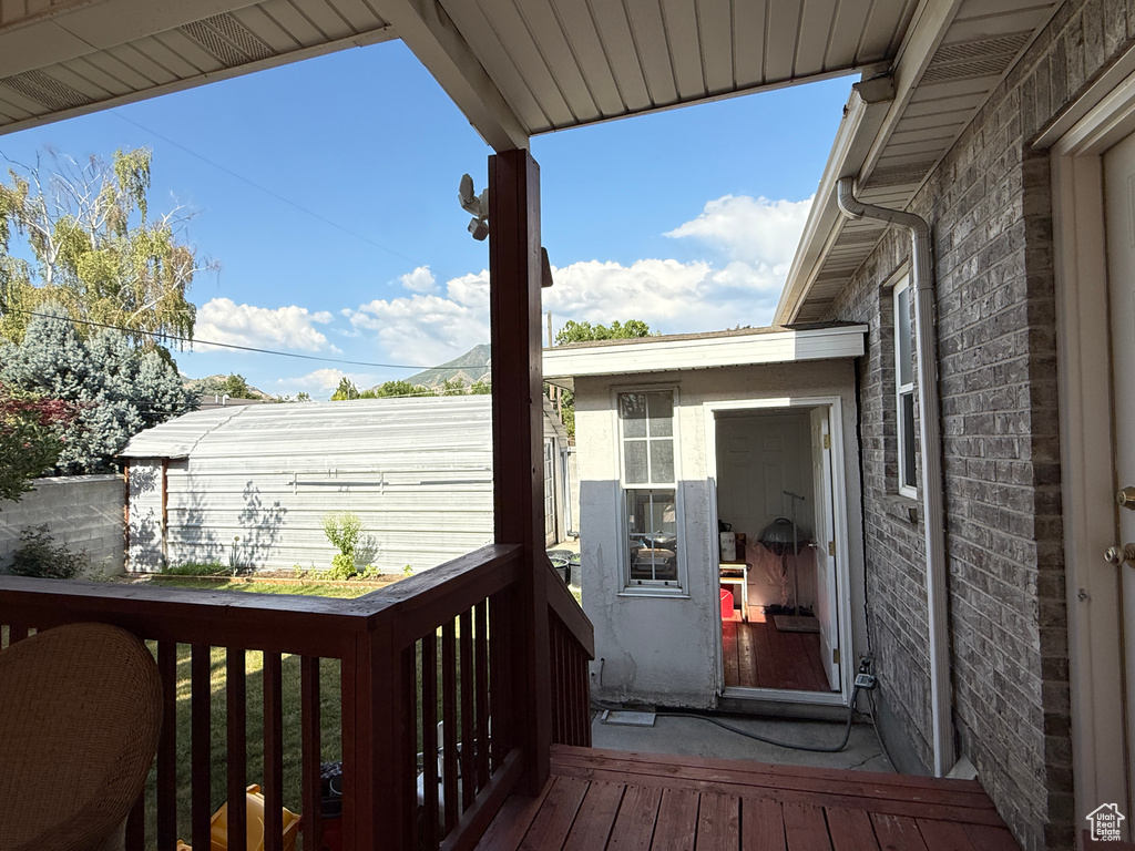 View of wooden deck