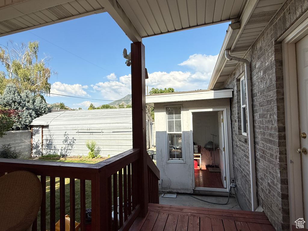 View of wooden deck