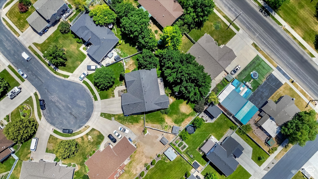 Aerial perspective of suburban area