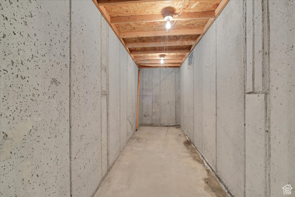 View of unfinished below grade area