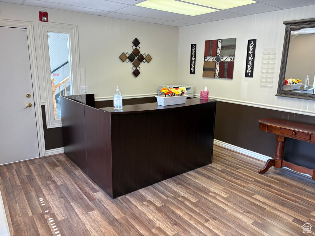Welcome area featuring a paneled ceiling