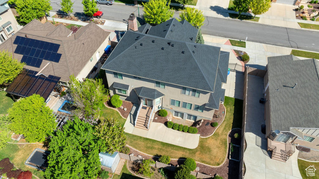 Aerial view of residential area
