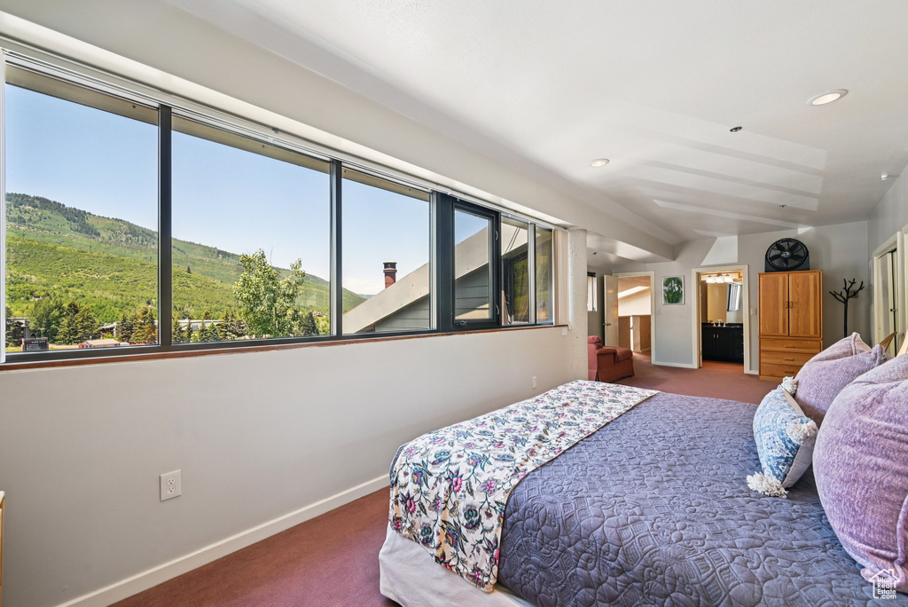 Bedroom featuring carpet and recessed lighting