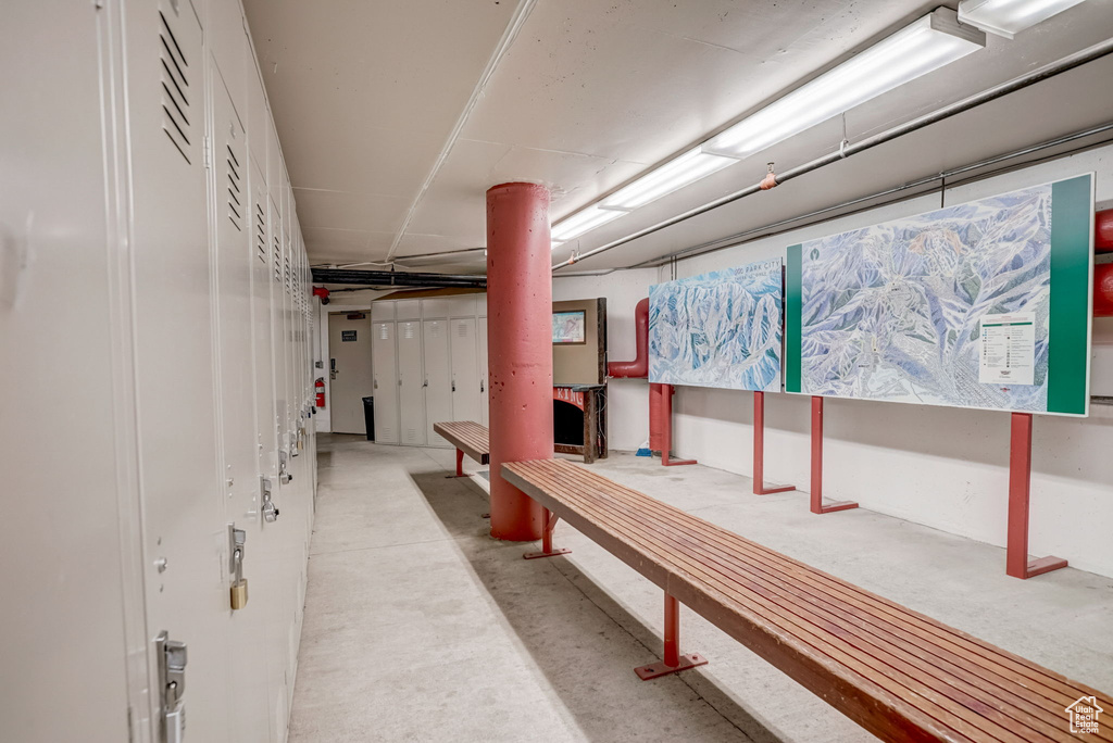View of finished basement