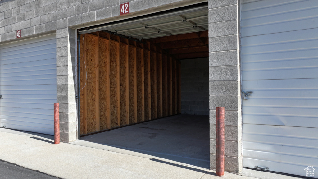 View of garage