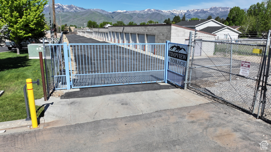 Gate featuring a mountain view