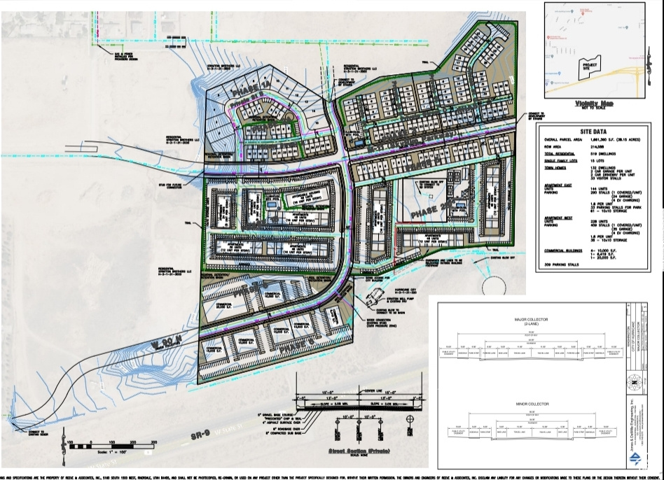 Map showing property parcels
