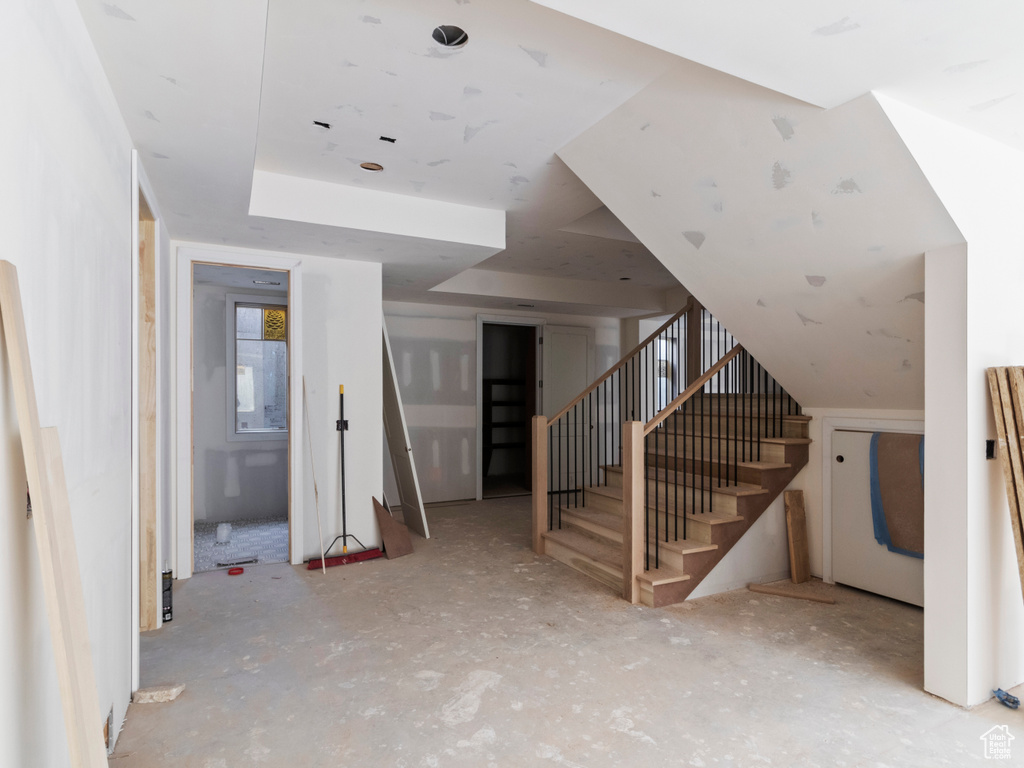 Below grade area with stairs