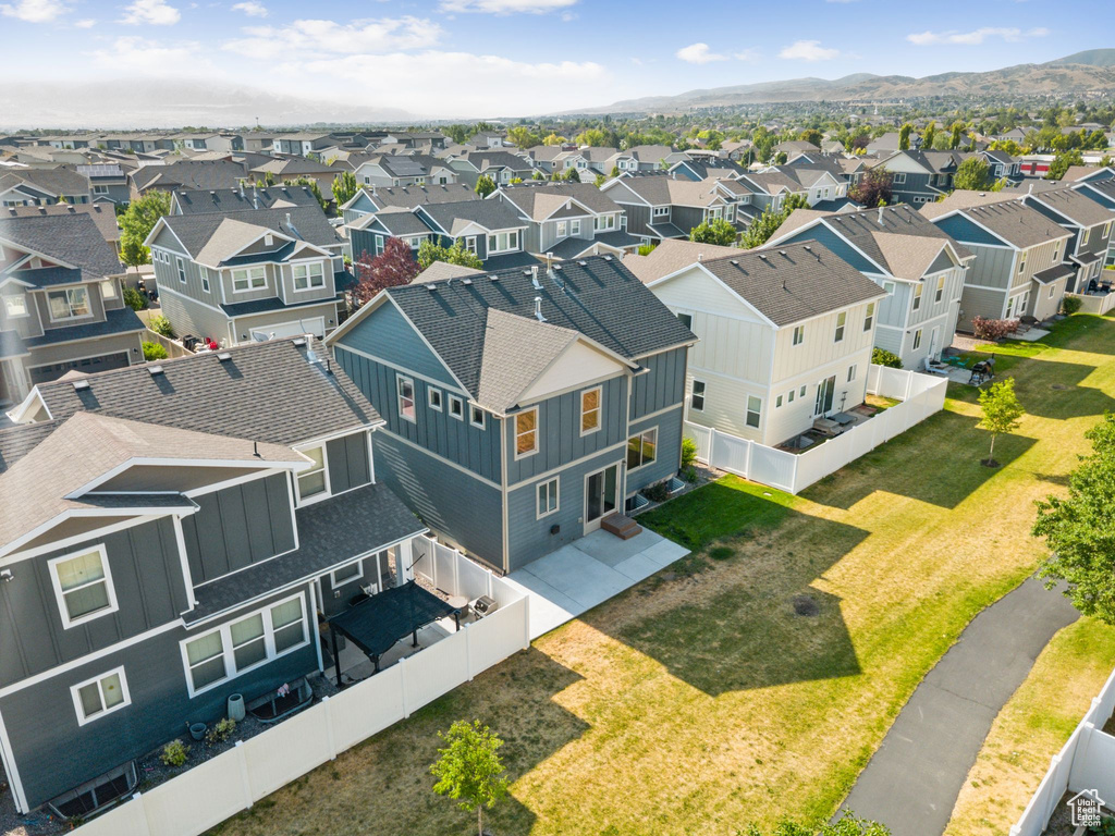 Aerial perspective of suburban area