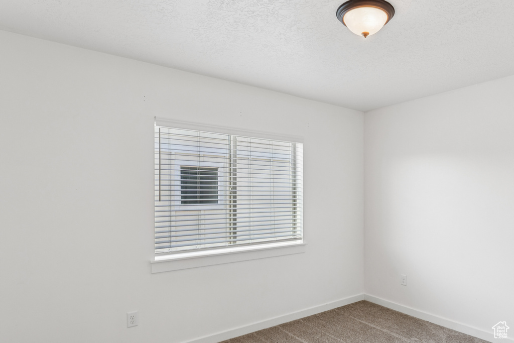 Carpeted spare room with baseboards