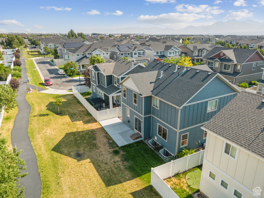 Aerial view of residential area