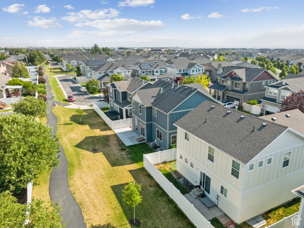 Aerial view of residential area