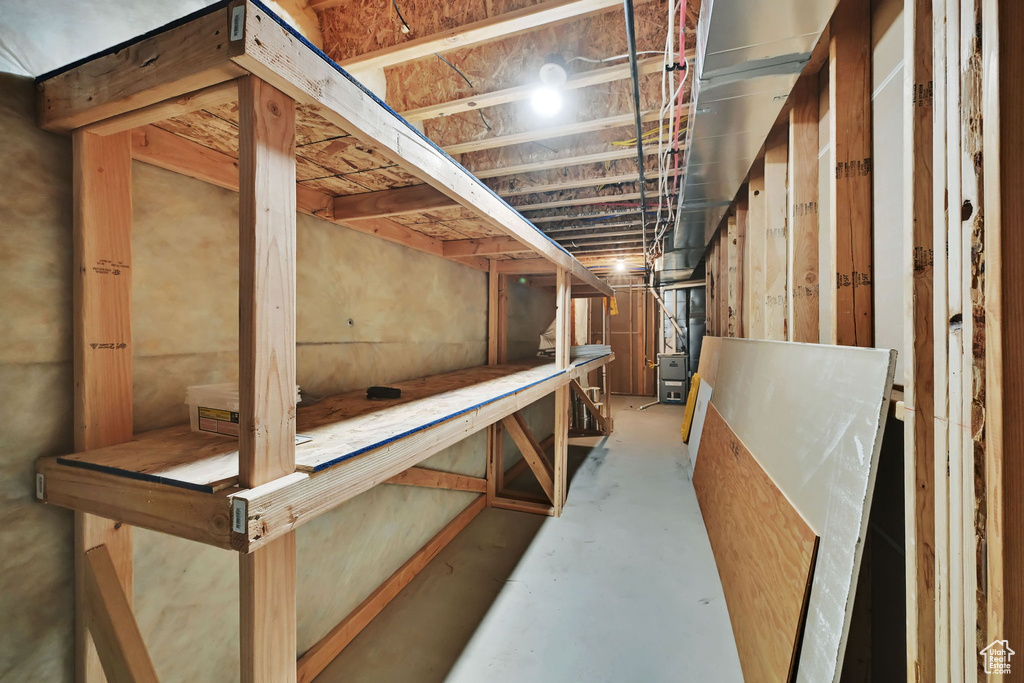 View of unfinished basement