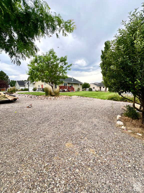 View of yard featuring a residential view