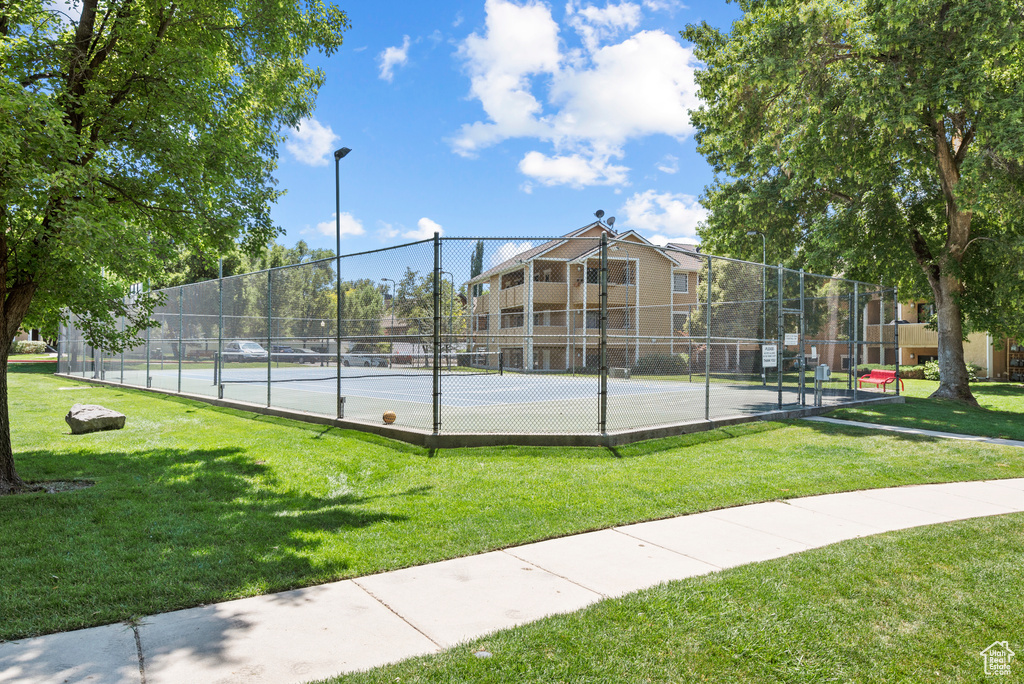 View of tennis court