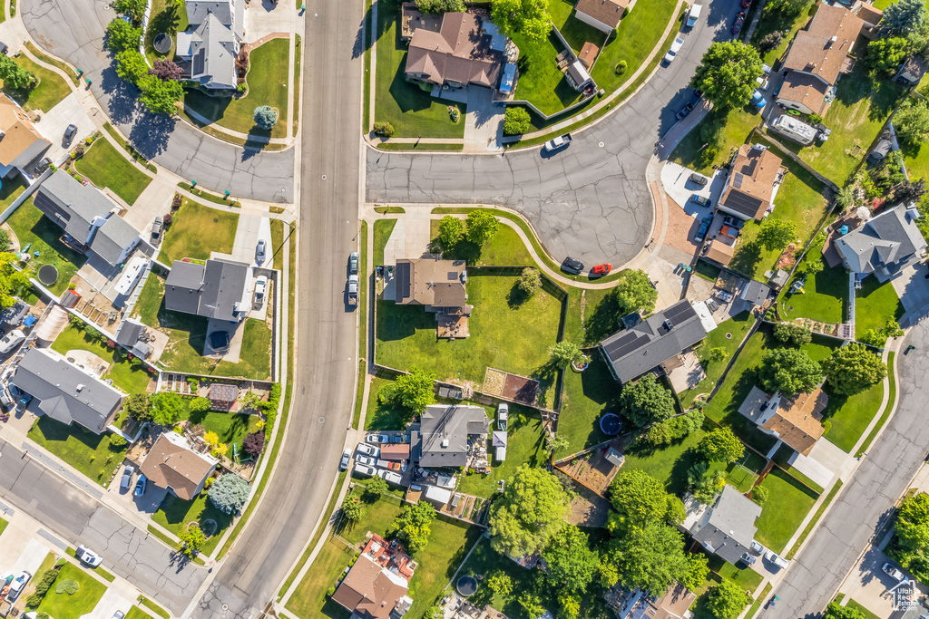 Aerial view of residential area
