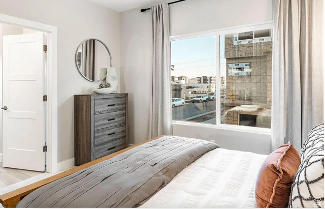Bedroom with baseboards