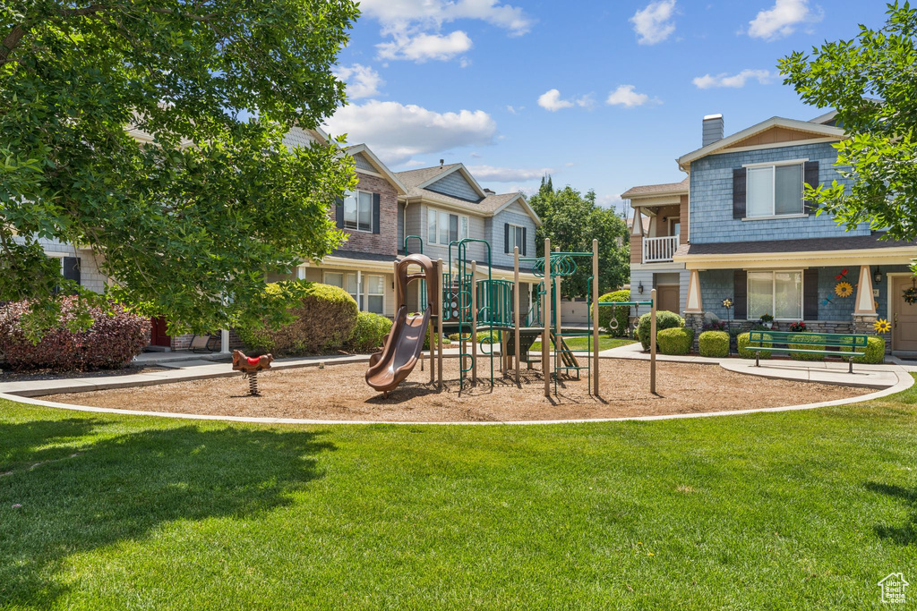 Communal playground with a yard
