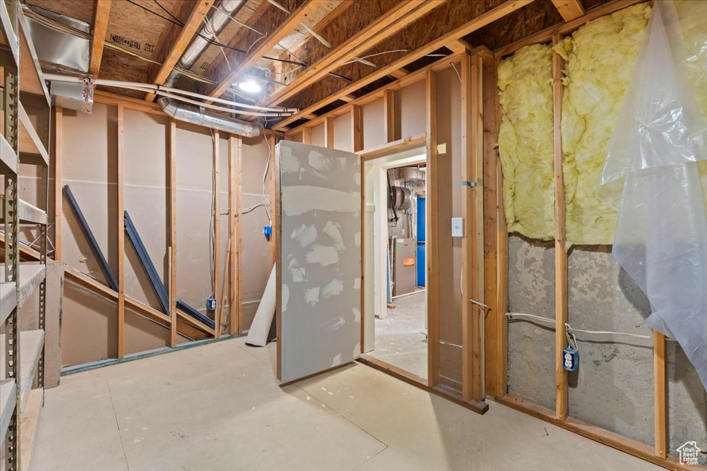 View of unfinished basement