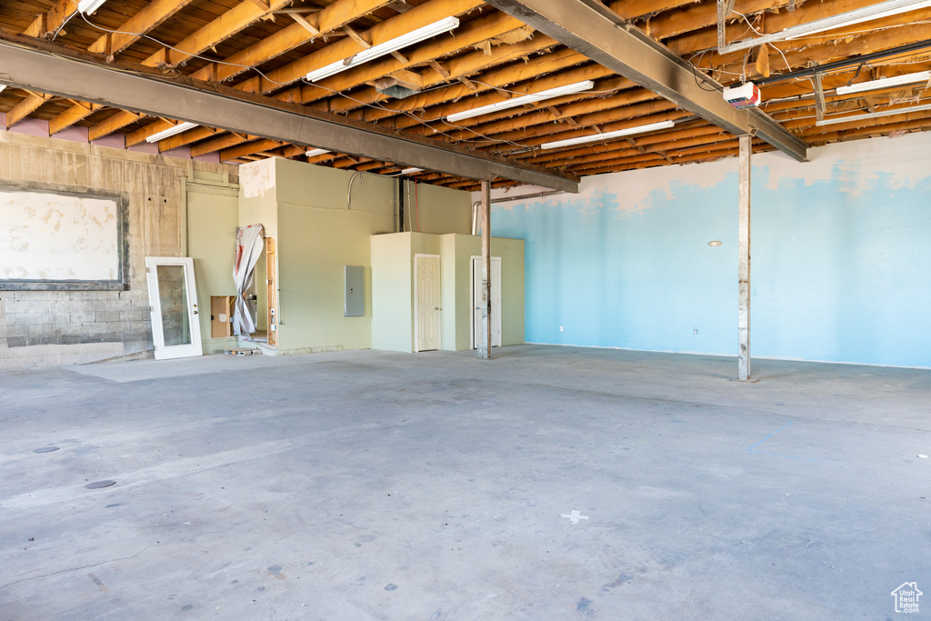 Below grade area featuring electric panel