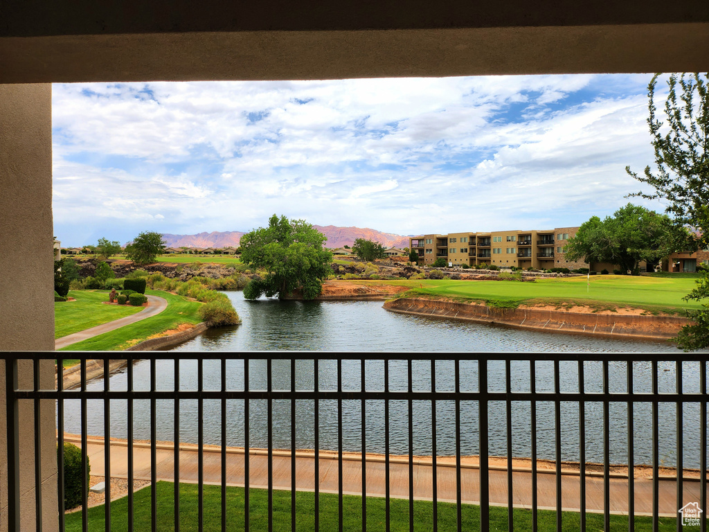 Water view featuring a mountain backdrop