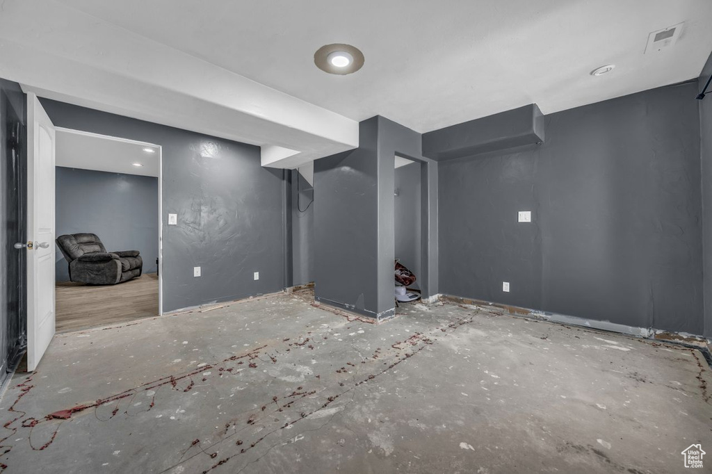 View of finished below grade area