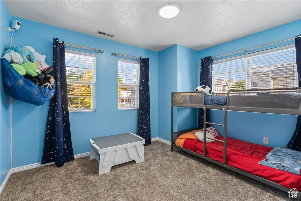 Bedroom with carpet floors