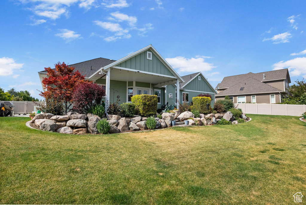 View of front of home featuring board and batten siding