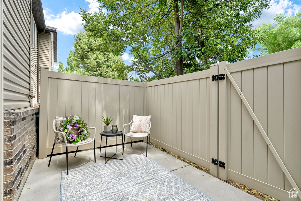 View of patio / terrace featuring a gate