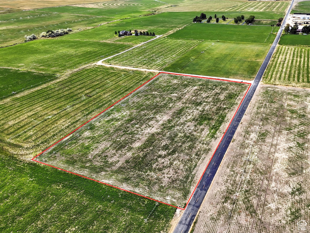 View of rural area featuring property parcel outlined and abundant farmland