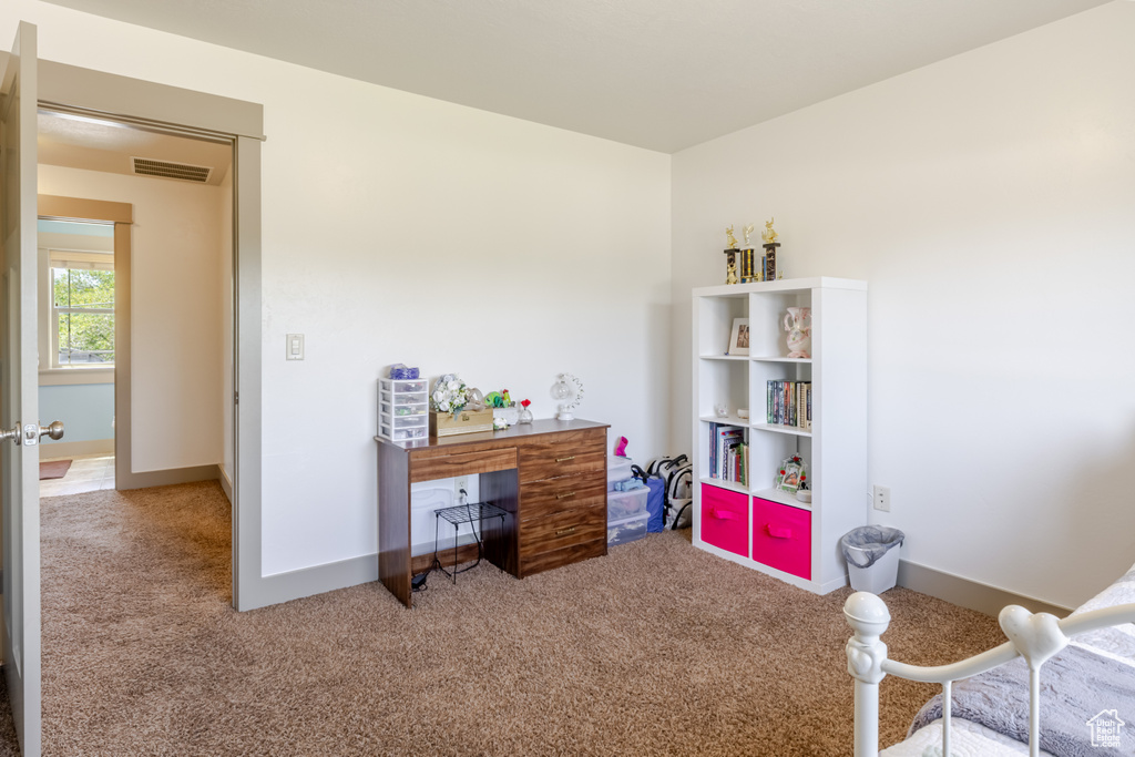 Office with carpet floors