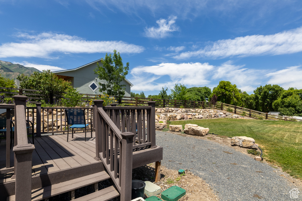 View of wooden deck