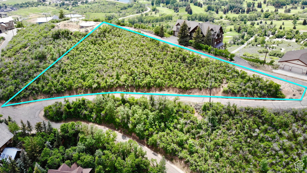 Aerial view of property's location featuring property boundaries highlighted
