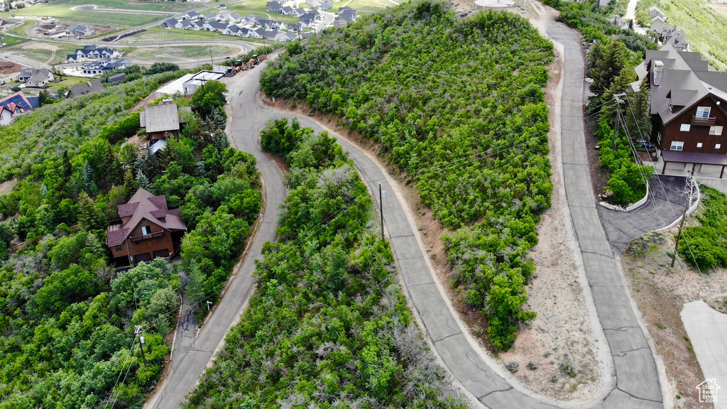 Aerial perspective of suburban area