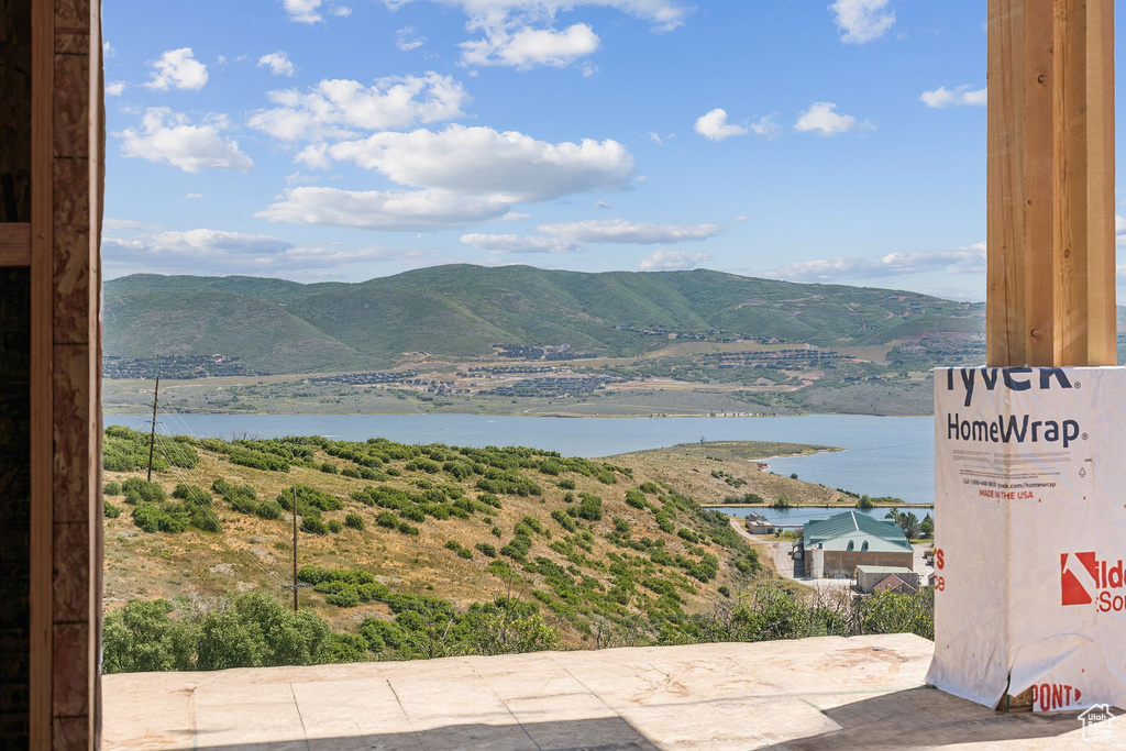 Mountain view featuring a large body of water