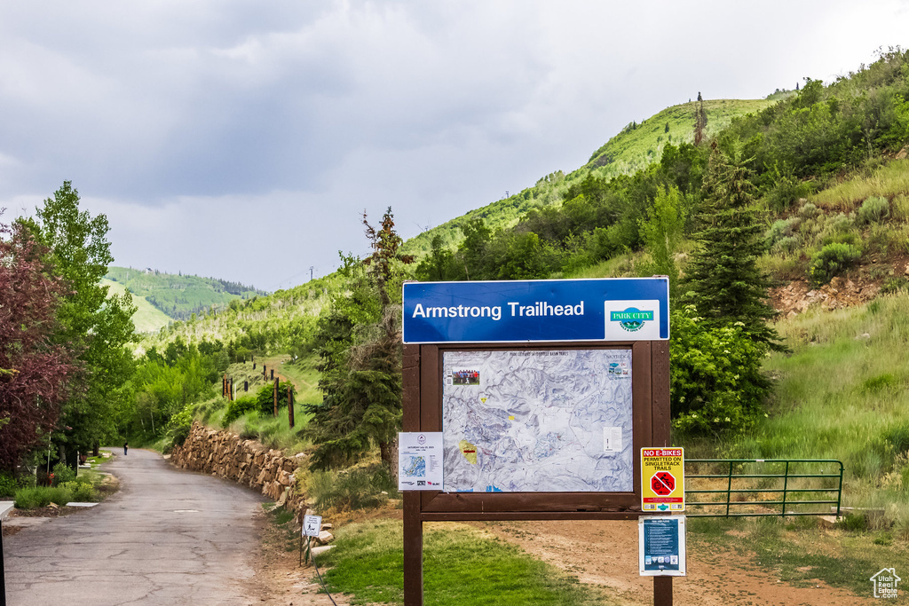 Exterior view of a mountainous background