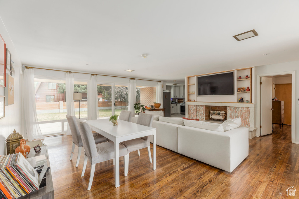 Living room featuring wood finished floors