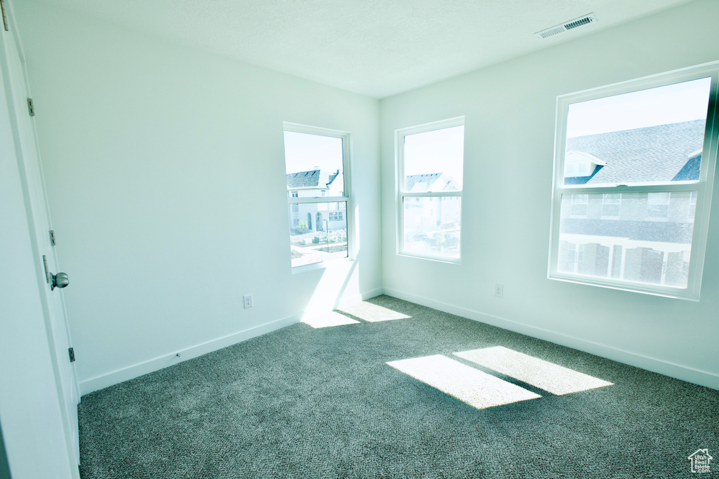 Carpeted empty room with baseboards