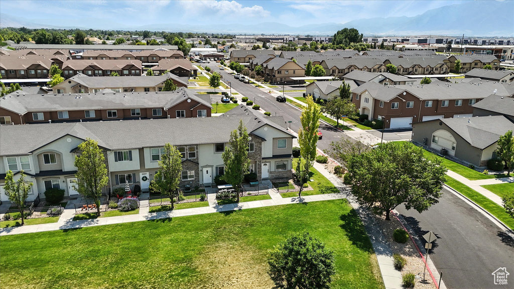 Aerial perspective of suburban area