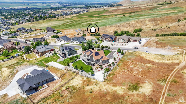 Aerial view of residential area