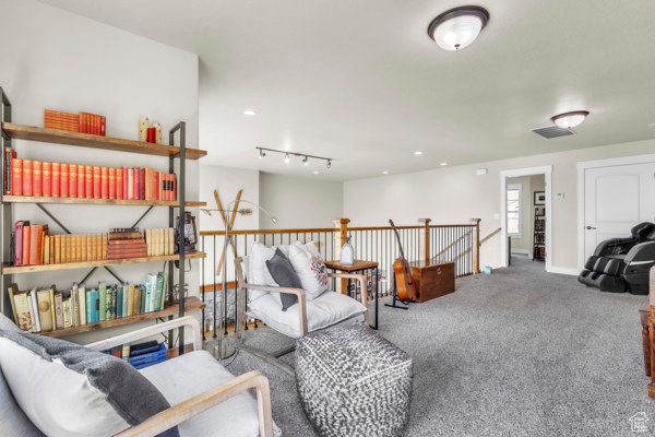 View of carpeted living area