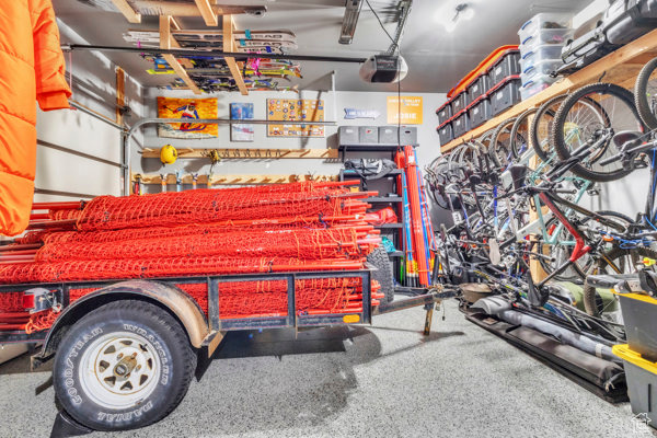 Garage featuring a garage door opener