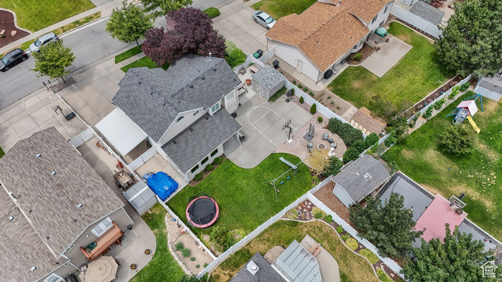 Aerial view of residential area
