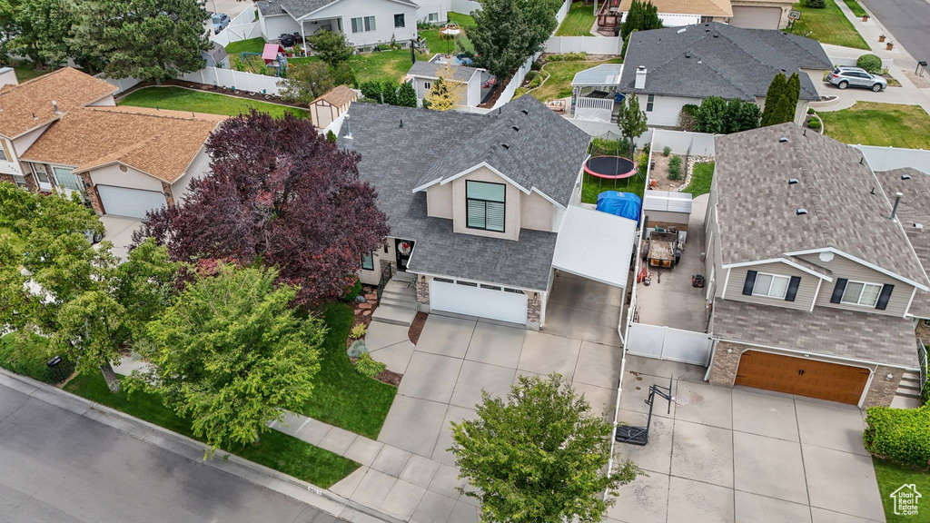 Aerial view of residential area
